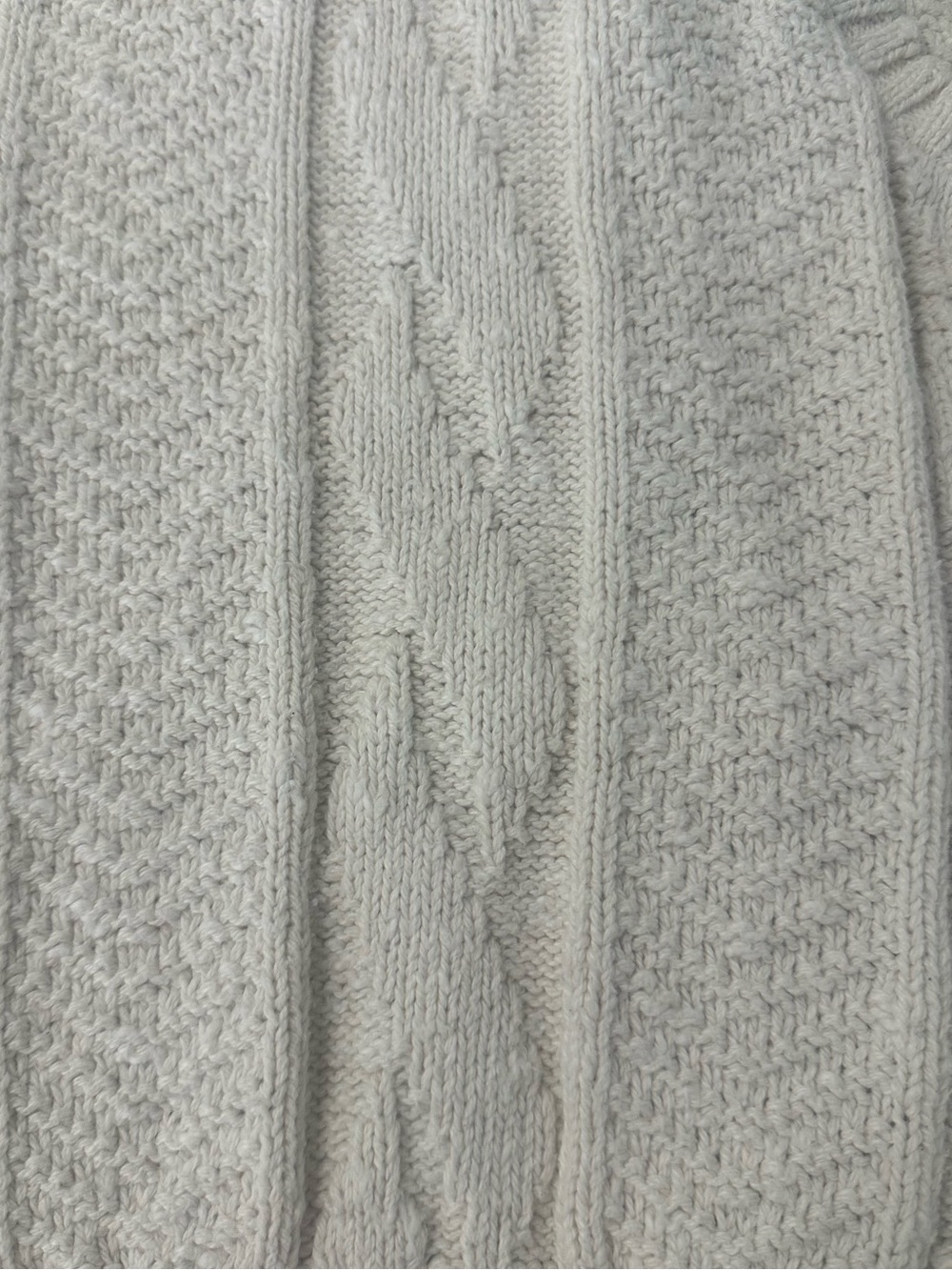 Vintage Toppers USA 100% Cotton Cable Knit Cardigan Sweater Vest Cream Ivory - Picture 9 of 11